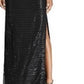 Vestido de noite feminino Ralph Lauren com lantejoulas, preto, tamanho 8