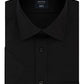 Camisa social masculina Arrow com gola aberta e ajuste ajustado, preta, tamanho 32x33