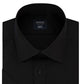 Camisa social masculina Arrow com gola aberta e ajuste ajustado, preta, tamanho 32x33