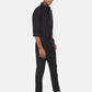 Camisa social masculina Arrow com gola aberta e ajuste ajustado, preta, tamanho 15,5 x 32-33