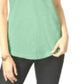 Camiseta feminina pequena com decote em V e bolso, tamanho médio, estilo menta doce
