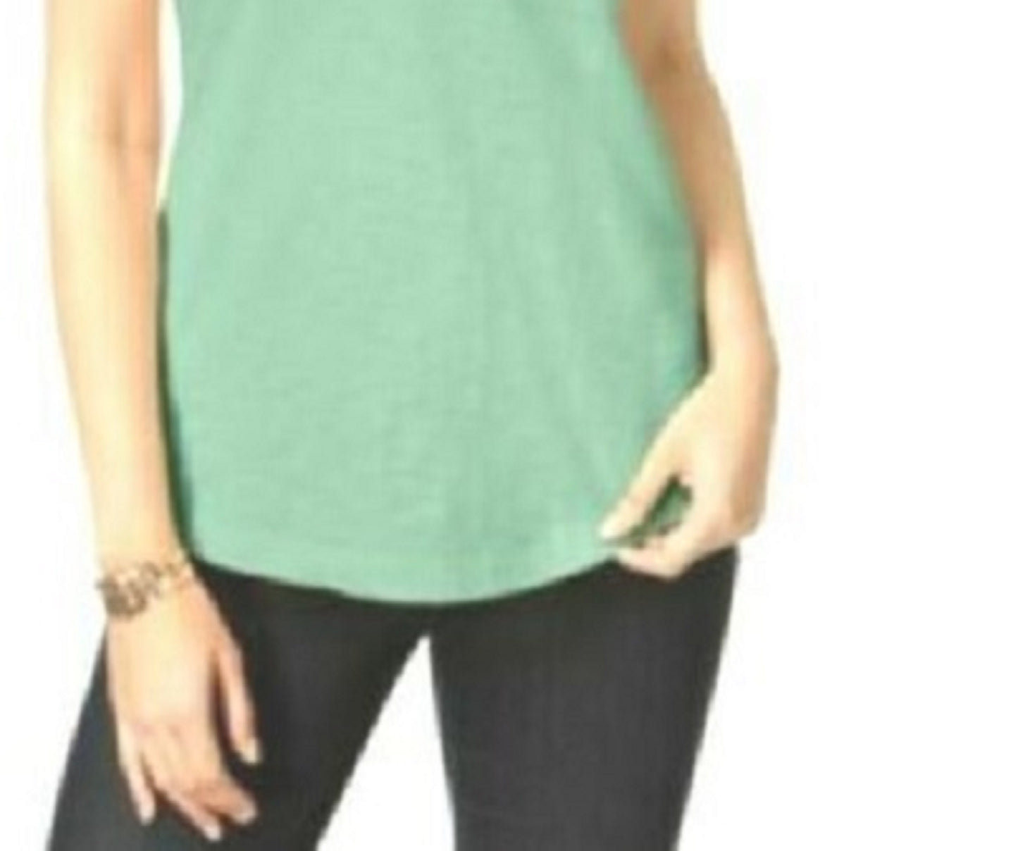 Camiseta feminina pequena com decote em V e bolso, tamanho médio, estilo menta doce