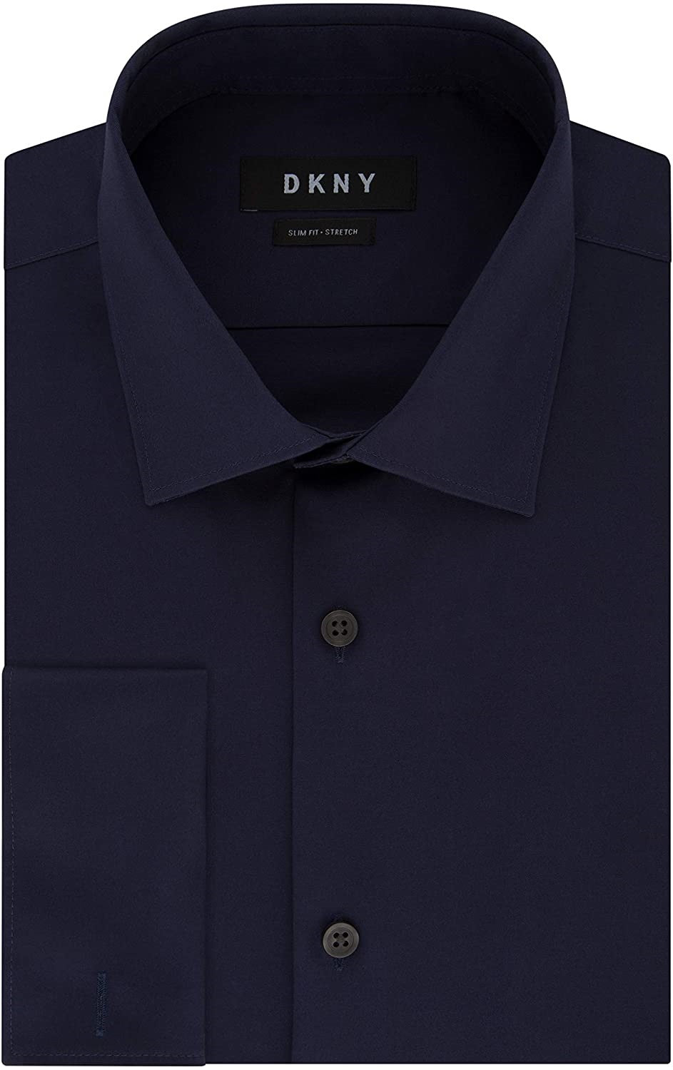 Camisa social masculina DKNY Slim Fit Stretch Solid Azul Tamanho 34X35