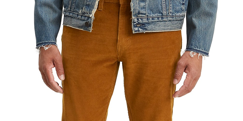 Calça Levi's 502 Taper Veludo Cotelê Masculina Marrom Tamanho 31X30