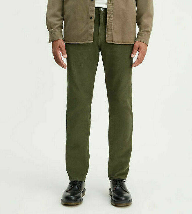 Calça Levi's 502 Taper Veludo Cotelê Masculina Verde Tamanho 36X30