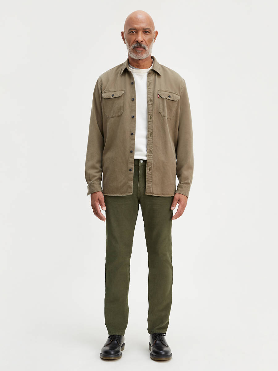 Calça Levi's 502 Taper Veludo Cotelê Masculina Verde Tamanho 33x30