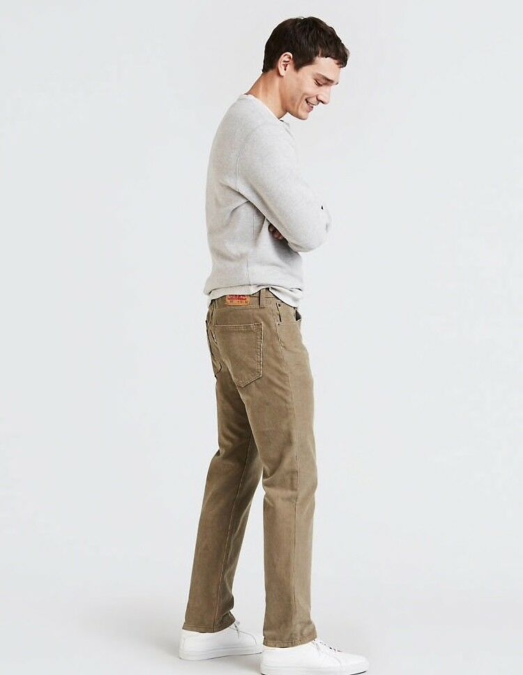 Calça Levi's 502 Taper Veludo Cotelê Masculina Marrom Tamanho 30X32