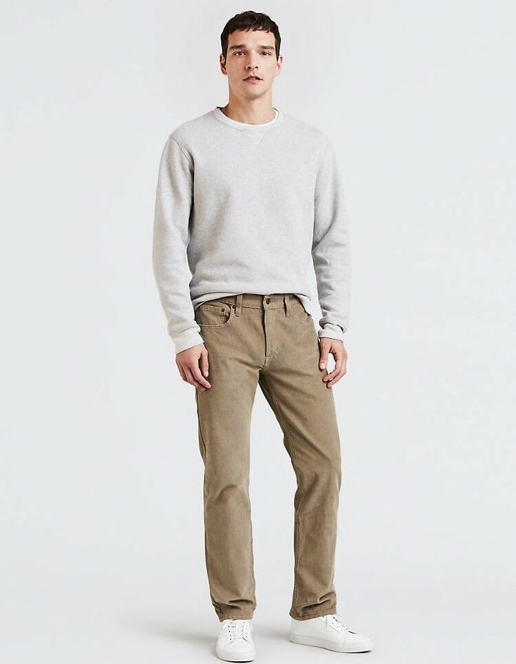 Calça Levi's 502 Taper Veludo Cotelê Masculina Marrom Tamanho 30X32