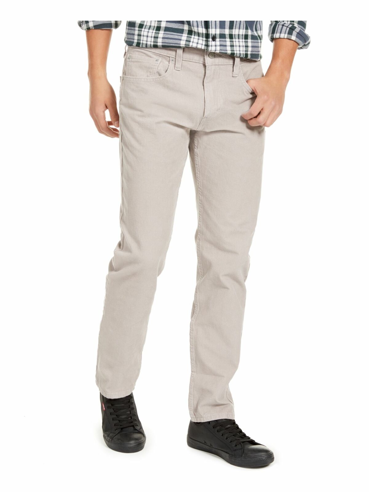 Calça Levi's Masculina 502 Taper Veludo Cotelê Bege Tamanho 32x30