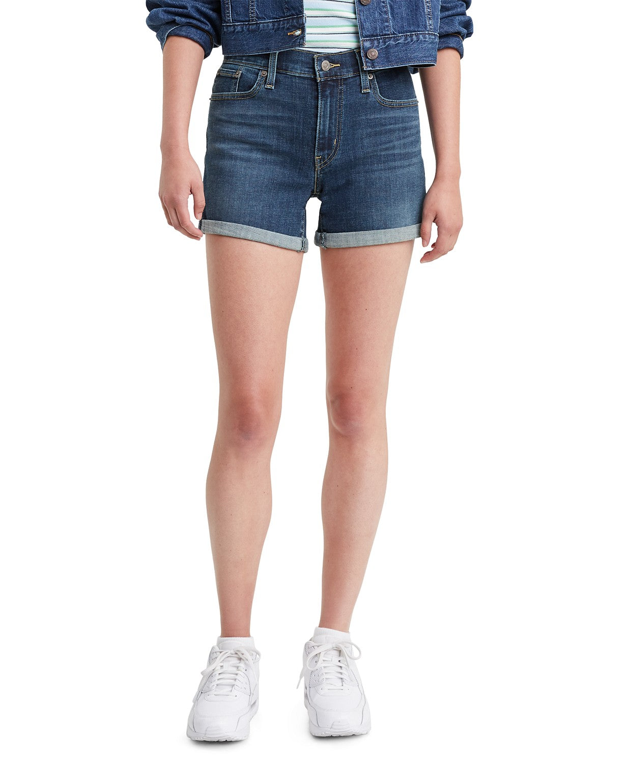 Shorts Levi's Femininos de Comprimento Médio Azul Tamanho 25