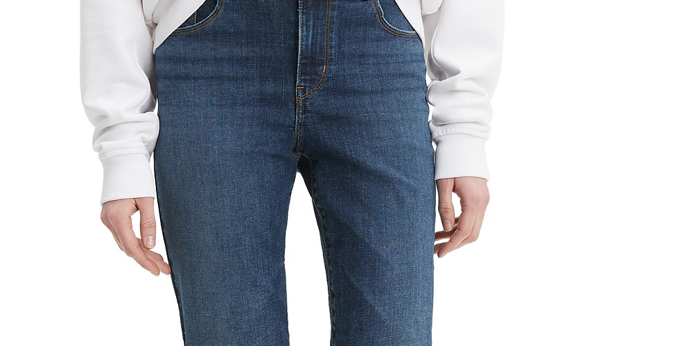 Bermuda jeans feminina Levi's azul escuro tamanho 24