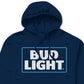 Moletom com capuz masculino com logotipo Bud Light, tamanho azul marinho, extra grande