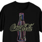 Camiseta gráfica masculina Neon Coca-Cola preta tamanho extra grande