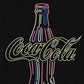 Camiseta gráfica masculina Neon Coca-Cola preta tamanho extra grande