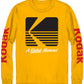 Camiseta masculina Kodak com estampa de manga comprida, amarela, tamanho médio