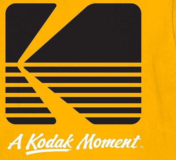 Camiseta masculina Kodak com estampa de manga comprida, amarela, tamanho médio