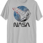 Camiseta masculina híbrida com estampa retrô da NASA, tamanho X-G, prateada
