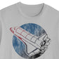 Camiseta masculina híbrida com estampa retrô da NASA, tamanho X-G, prateada