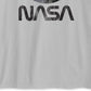 Camiseta masculina híbrida com estampa retrô da NASA, tamanho X-G, prateada