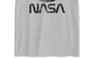 Camiseta masculina híbrida com estampa retrô da NASA, tamanho X-G, prateada