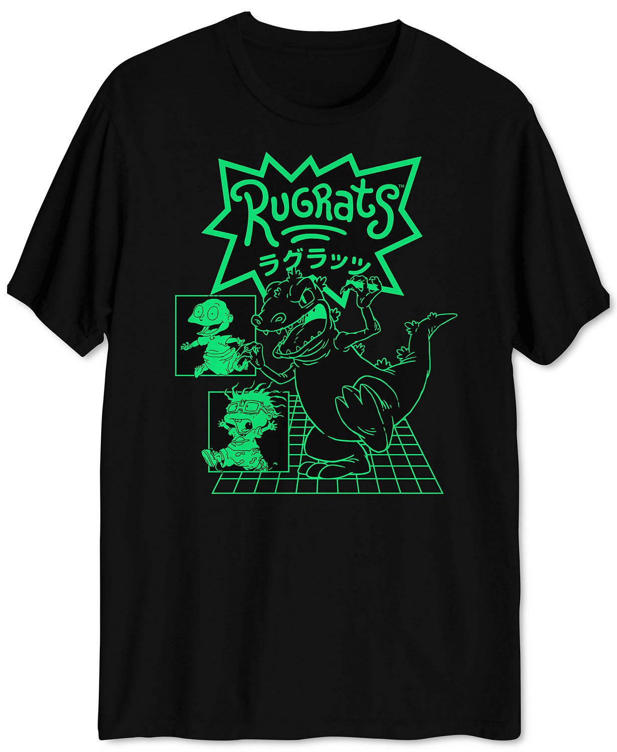 Camiseta gráfica masculina Reptar Rugrats preta tamanho XX-G