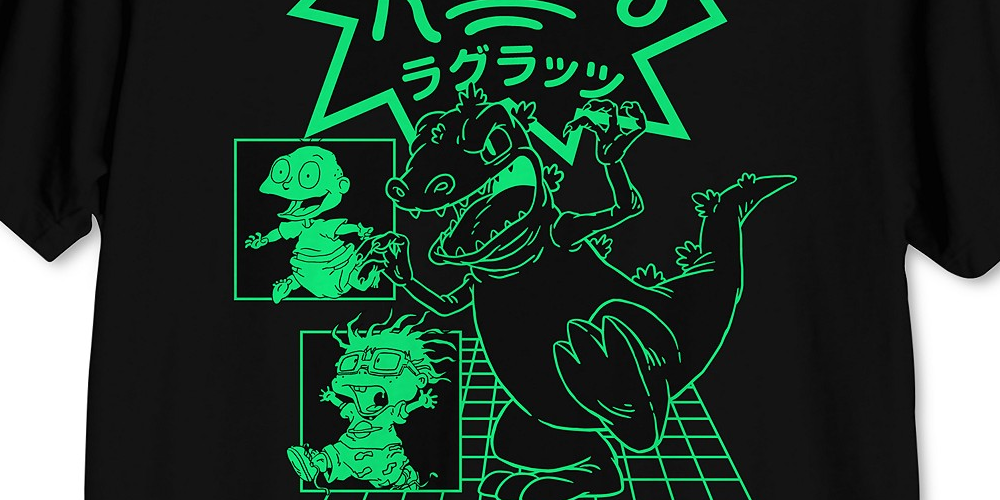 Camiseta gráfica masculina Reptar Rugrats preta tamanho XX-G