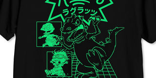 Camiseta gráfica masculina Reptar Rugrats preta tamanho XX-G