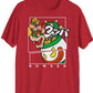Camiseta masculina com estampa Fragmented Bowser vermelha tamanho grande
