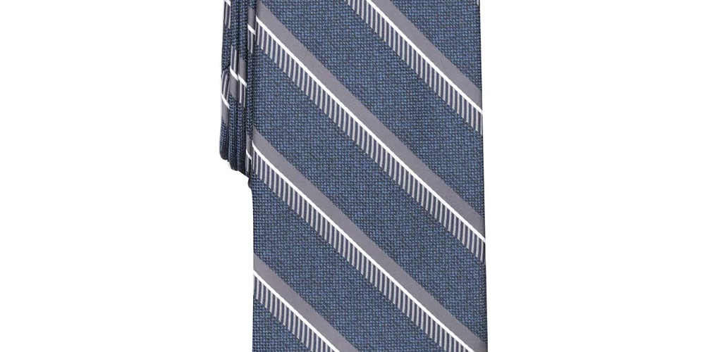 Gravata listrada Dena masculina Perry Ellis, tamanho azul marinho, regular