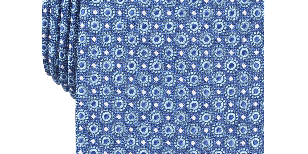 Gravata Perry Ellis Bratton Classic Neat Masculina Azul Regular