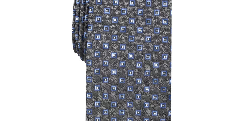 Gravata Perry Ellis Masculina Kilton Cinza Escuro Geométrica Seda Cinza Escuro Tamanho Regular