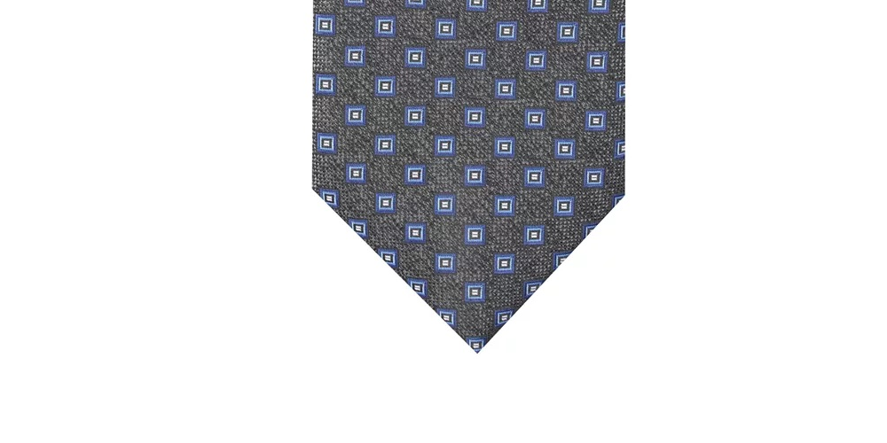 Gravata Perry Ellis Masculina Kilton Cinza Escuro Geométrica Seda Cinza Escuro Tamanho Regular