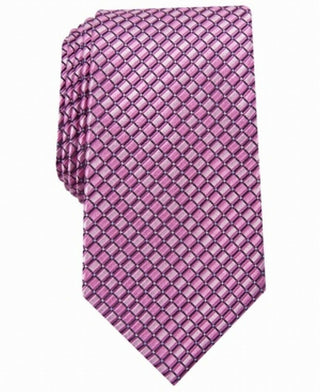 Gravata Perry Ellis Masculina Nascarella Grid Rosa Tamanho Regular