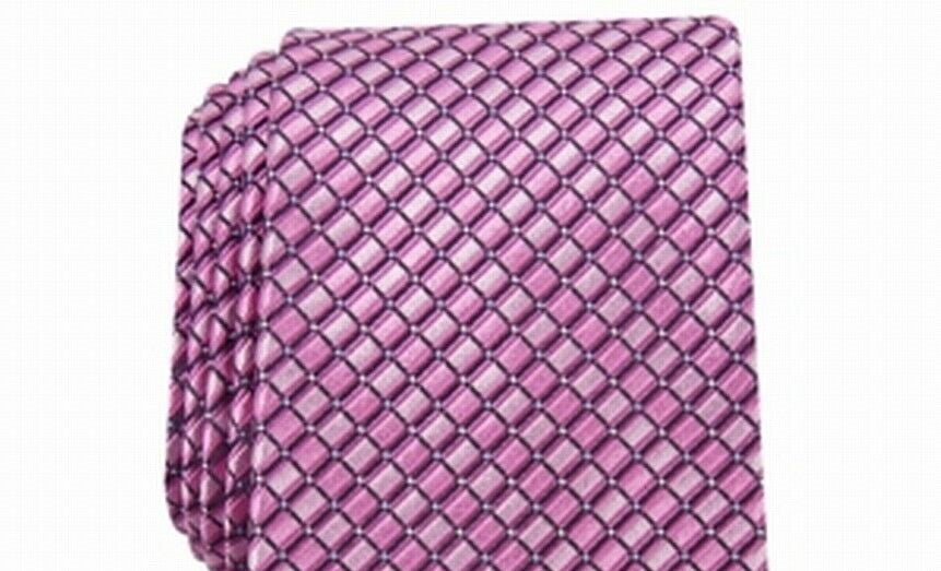 Gravata Perry Ellis Masculina Nascarella Grid Rosa Tamanho Regular