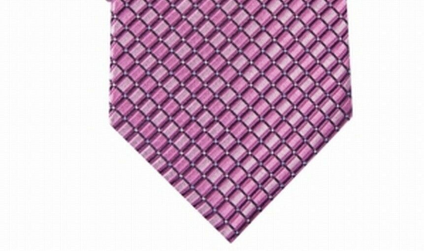 Gravata Perry Ellis Masculina Nascarella Grid Rosa Tamanho Regular