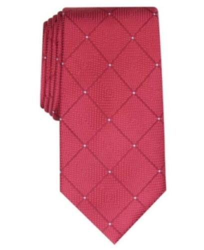 Gravata Perry Ellis Burr Classic Geo Grid Masculina Vinho Tamanho Regular