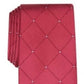 Gravata Perry Ellis Burr Classic Geo Grid Masculina Vinho Tamanho Regular