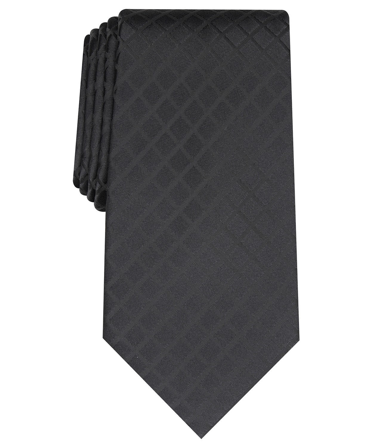Gravata Perry Ellis Alvan Solid Masculina Preta Tamanho Regular