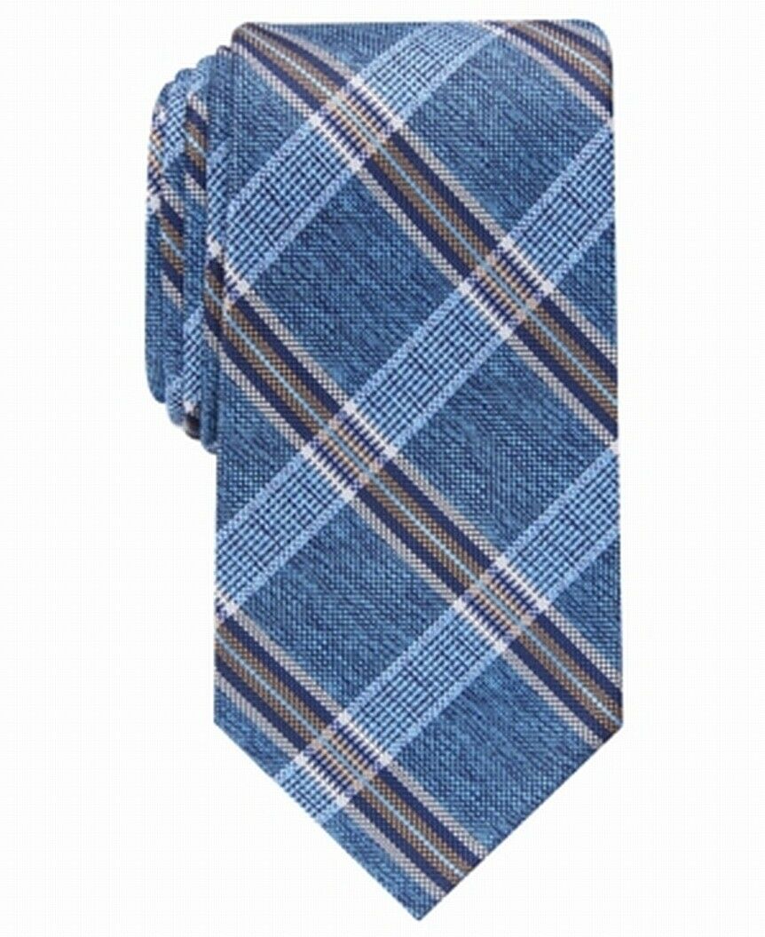 Gravata xadrez Dover masculina Perry Ellis, tamanho azul marinho, regular