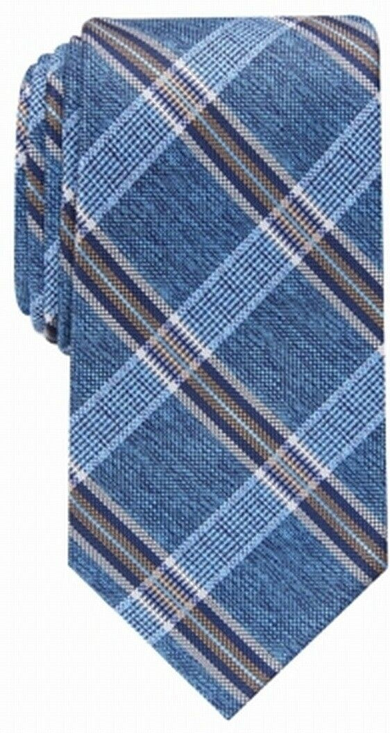 Gravata xadrez Dover masculina Perry Ellis, tamanho azul marinho, regular