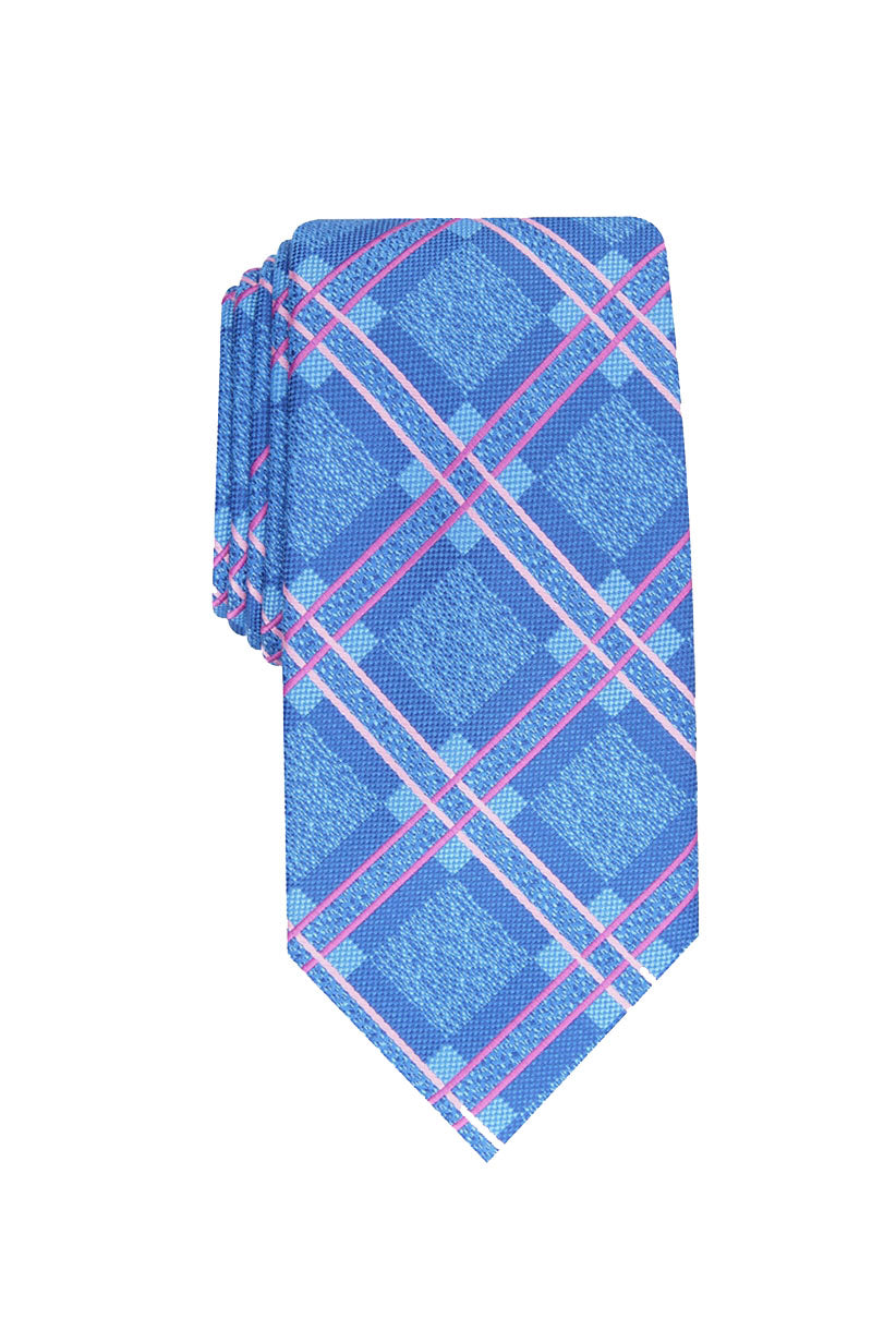 Gravata xadrez clássica Denner masculina Perry Ellis, preta, tamanho regular