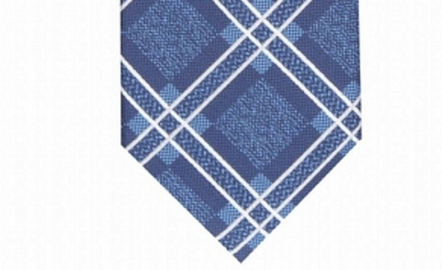 Gravata xadrez clássica Denner masculina Perry Ellis, tamanho azul marinho, regular