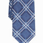 Gravata xadrez clássica Denner masculina Perry Ellis, tamanho azul marinho, regular