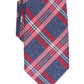 Gravata xadrez Duxbury masculina Perry Ellis vermelha tamanho regular