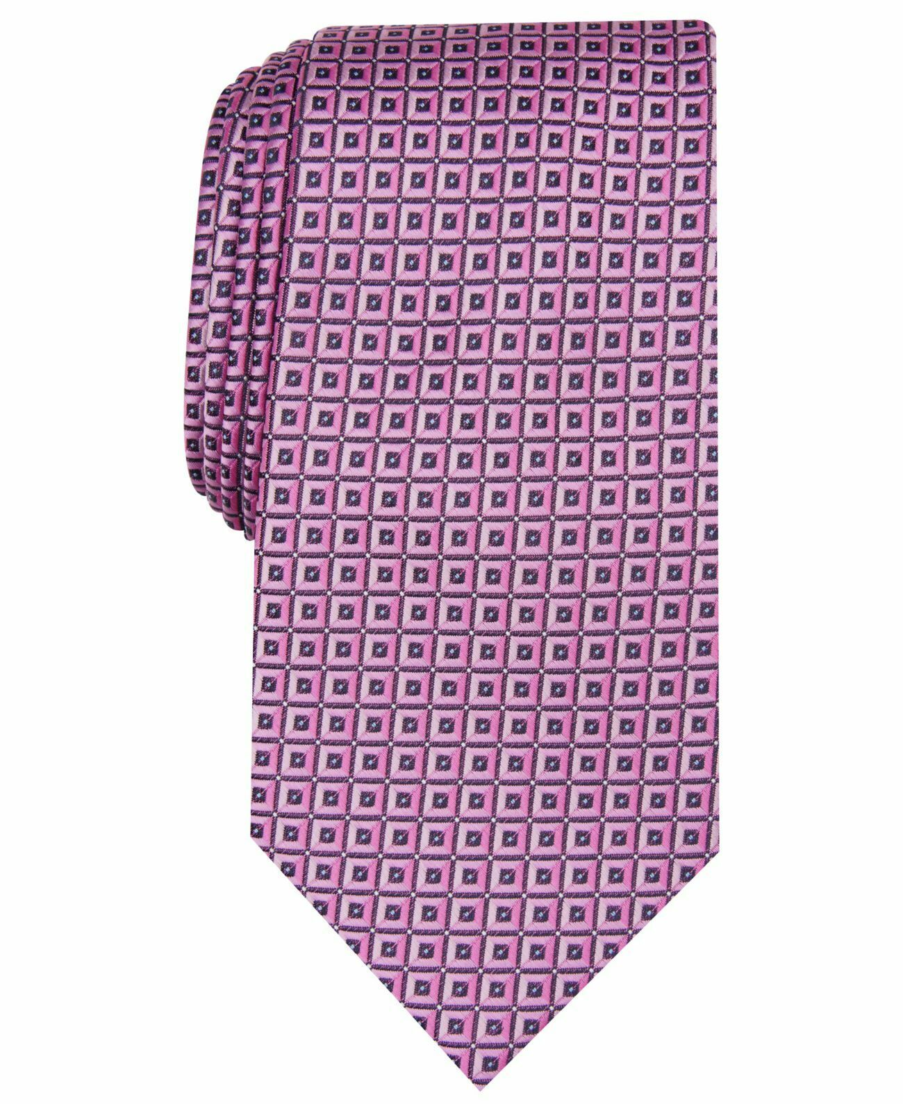 Gravata Perry Ellis Seymour Neat Masculina Rosa Tamanho Regular
