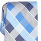 Gravata xadrez clássica Oxford masculina Perry Ellis, tamanho azul marinho, regular