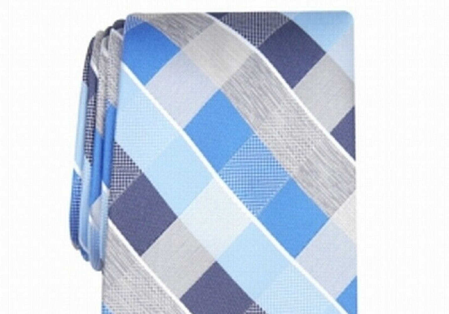 Gravata xadrez clássica Oxford masculina Perry Ellis, tamanho azul marinho, regular