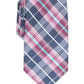 Gravata xadrez clássica Perry Ellis masculina Dever, tamanho médio, roxa, regular