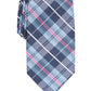 Gravata xadrez clássica masculina Perry Ellis Dever, tamanho azul marinho, regular