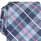 Gravata xadrez clássica masculina Perry Ellis Dever, tamanho azul marinho, regular
